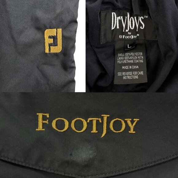 FootJoy DryJoys Golf Rain Pants Black Tear Away Zippered Snaps Men's Large - Picture 2 of 12
